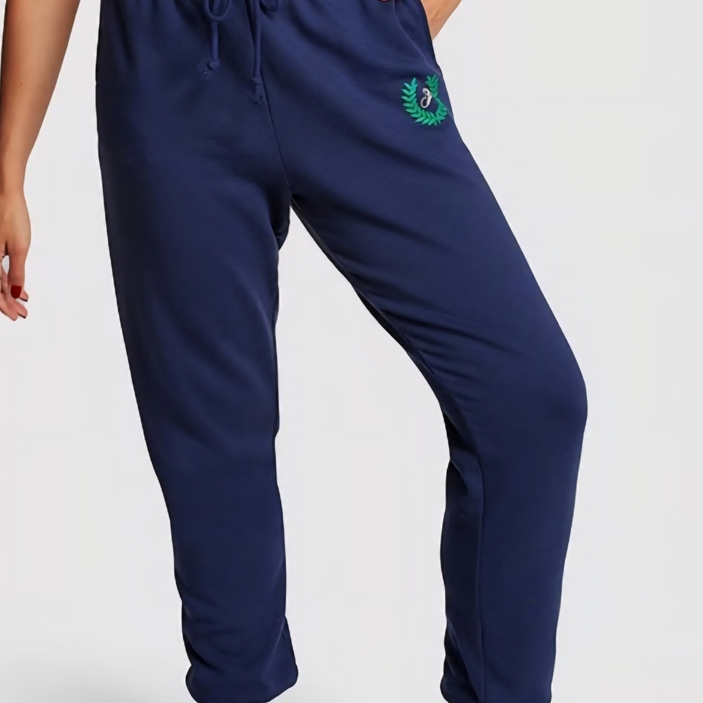 PINK Victoria's Secret Navy Joggers with Green Logo